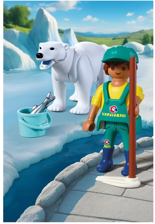 PLAYMOBIL - Zoologijos sodas: Baltasis lokys ir zoologijos sodo prižiūrėtojas (72090)