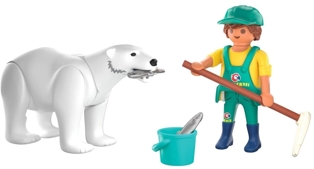 PLAYMOBIL - Zoologijos sodas: Baltasis lokys ir zoologijos sodo prižiūrėtojas (72090)