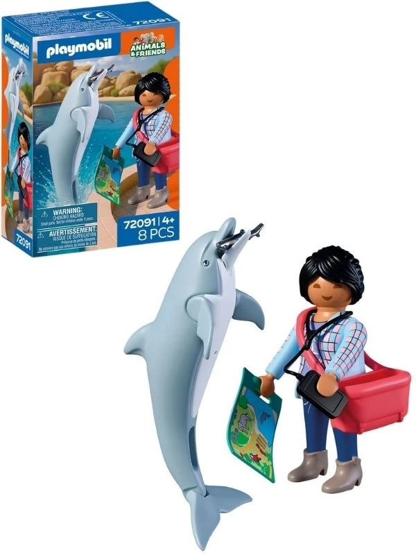 PLAYMOBIL - Zoologijos sodas: Delfinas ir lankytojas (72091)