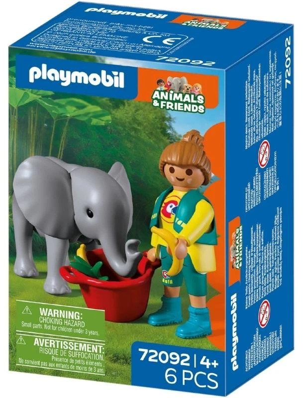 PLAYMOBIL - Zoologijos sodas: Drambliuko jauniklis ir zoologijos sodo prižiūrėtojas (72092)