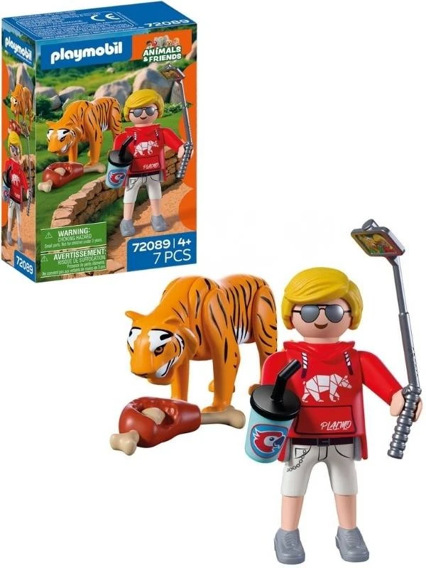 PLAYMOBIL - Zoologijos sodas: Tigras ir lankytojas (72089)