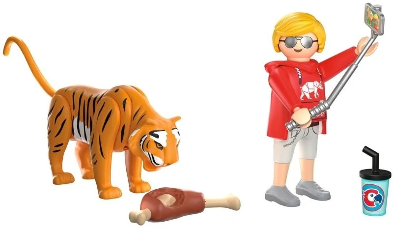 PLAYMOBIL - Zoologijos sodas: Tigras ir lankytojas (72089)