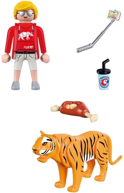 PLAYMOBIL - Zoologijos sodas: Tigras ir lankytojas (72089)