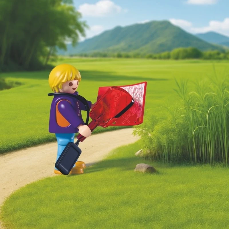 PLAYMOBIL - Zoologijos sodas: Zoologijos sodo prižiūrėtojas su transporto priemone (72072)