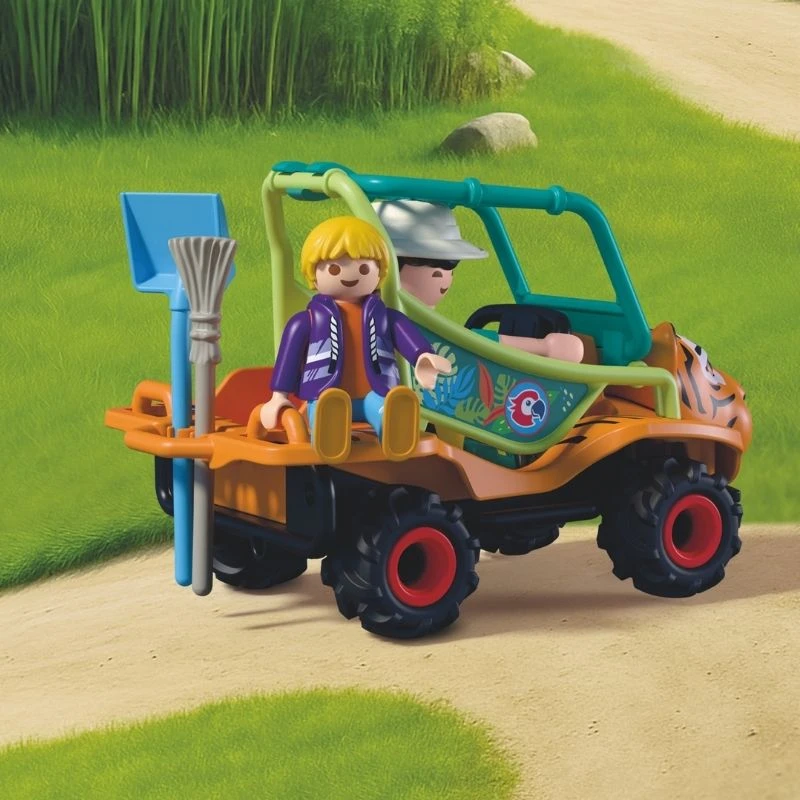 PLAYMOBIL - Zoologijos sodas: Zoologijos sodo prižiūrėtojas su transporto priemone (72072)