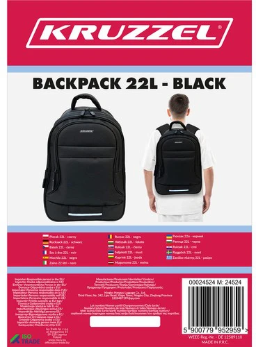 Backpack 22L - juodas Kruzzel 24524