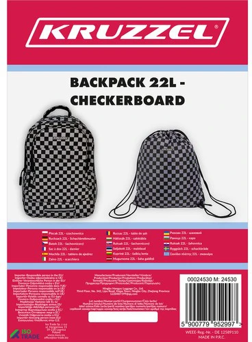 Backpack 22L - checkerboard Kruzzel 24530
