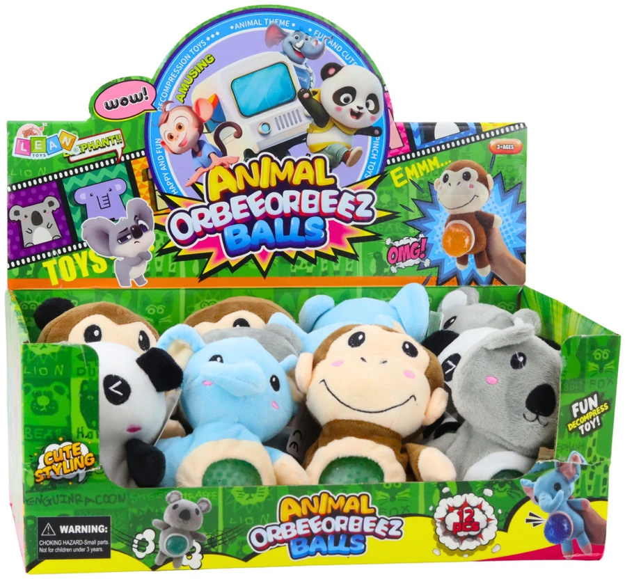 Lean Toys Spaudžiamas žaislas su vandens rutuliukais pilve, 17 cm