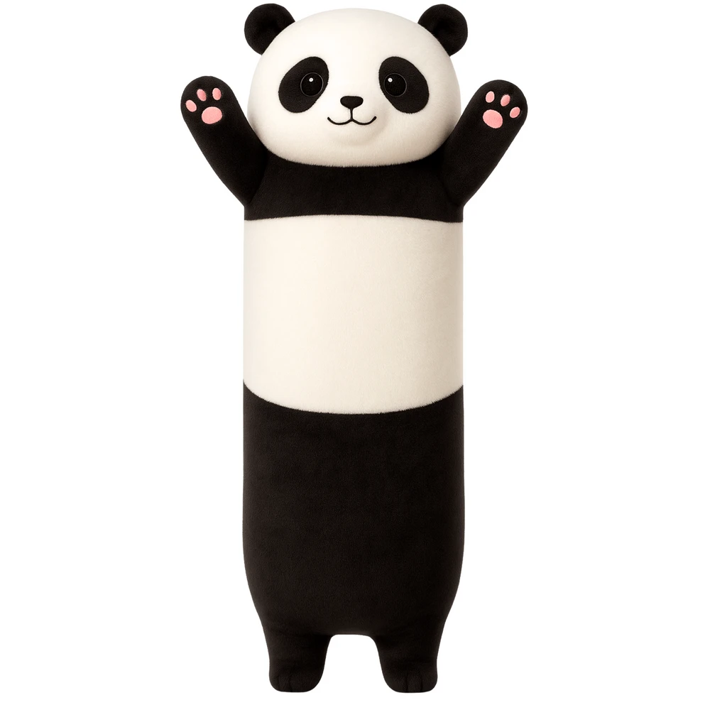 Lean Toys Minkštas panda volelis pagalvė 70 cm