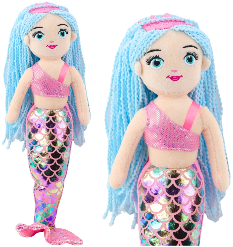Lean Toys Pliušinis žaislas - undinėlė su holografiniu uodegos efektu, 48 cm aprašymas - Prekės nuotrauka