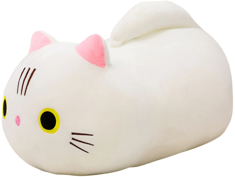 Lean Toys Pliušinis žaislas - katinas su minkšta uodega, baltas, 40 cm aprašymas - Prekės nuotrauka
