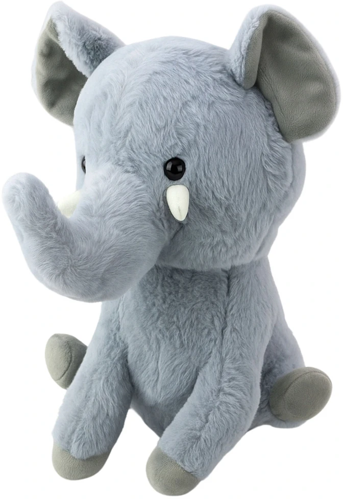 Lean Toys Pliušinis žaislas - pilkas drambliukas, 26 cm aprašymas - Prekės nuotrauka