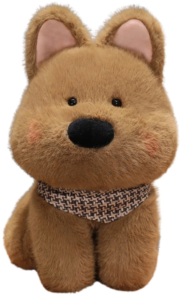 Lean Toys Švelnus pliušinis šuniukas su rudu šalikėliu, 25 cm