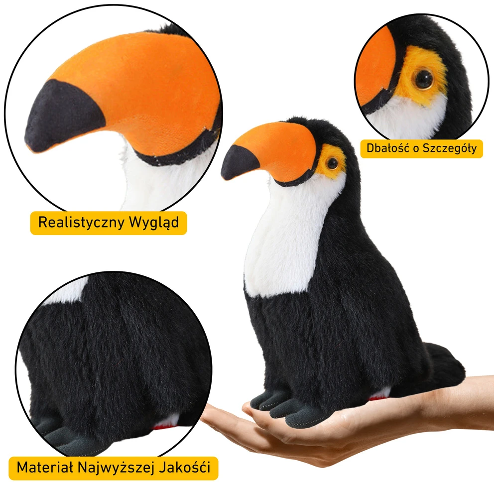 Lean Toys Pliušinis tukanas 20 cm