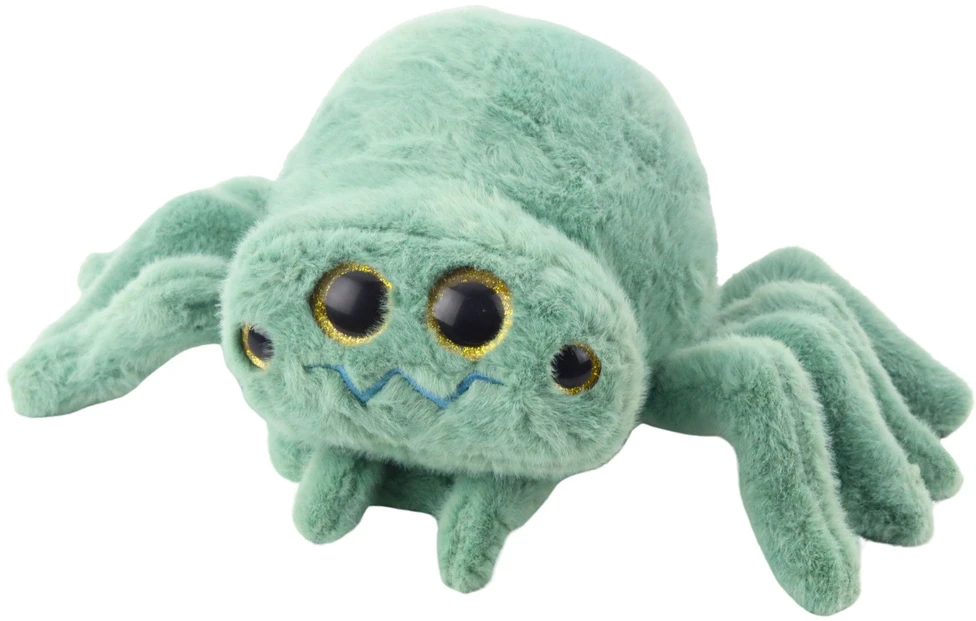 Lean Toys Pliušinis žaislas - žalias voras, 30 cm aprašymas - Prekės nuotrauka