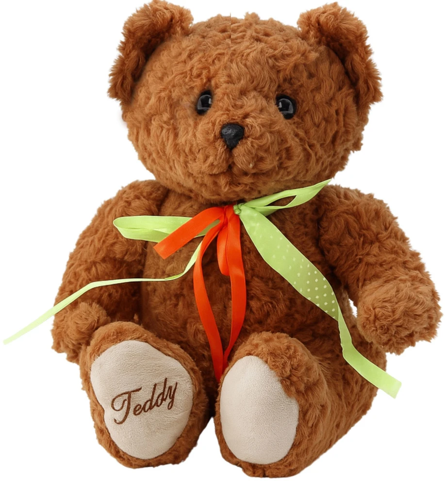Lean Toys Pliušinis žaislas - meškiukas su kaspinu, 30 cm aprašymas - Prekės nuotrauka