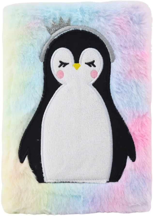 Lean Pliušinė užrašų knygelė su pingvinu, A5, 21x15 cm