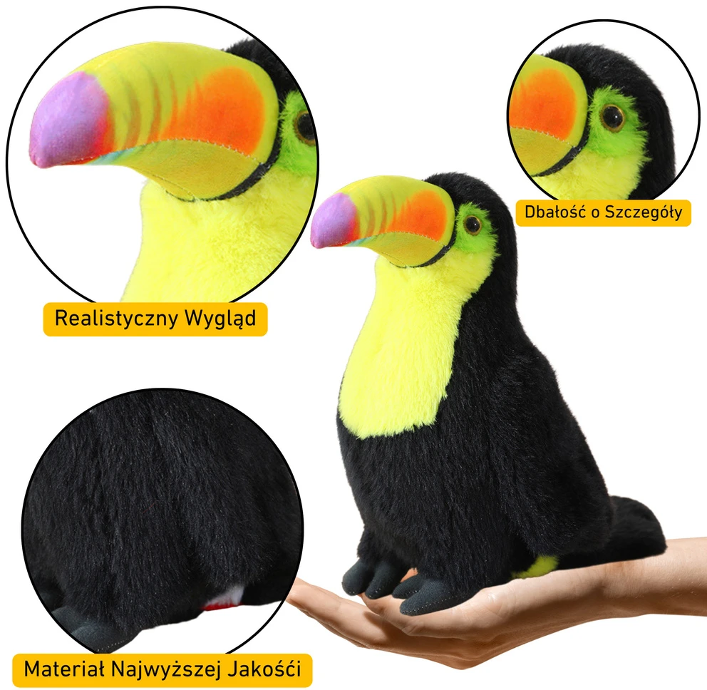 Lean Toys Pliušinis tukanas, 20 cm
