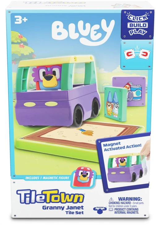 Plytelių miestas - Bluey Magnetiniai mini žaidimų rinkiniai – močiutės Janet plytelių rinkinys