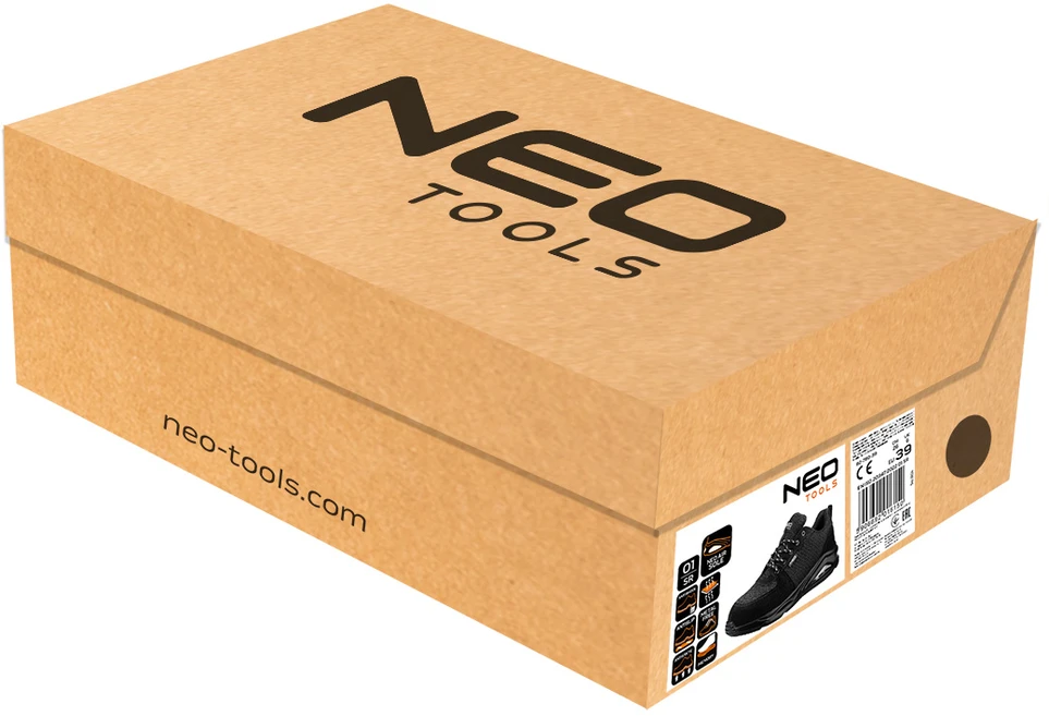 Neo Tools Półbuty O1 SR Neo Air profesionalūs batai, juodi, 45 dydis