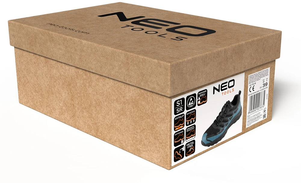 Neo Tools Półbuty S1 SR darbo batai, ESD, kompozicinė noselė, 44 dydis