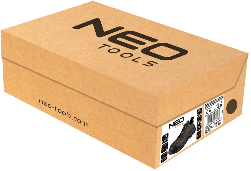 Neo Tools Półbuty S1 SR FO darbo batai, plienine nosele, 43 dydis