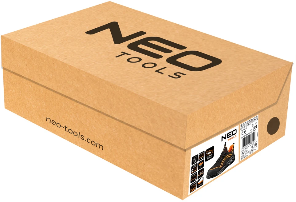 Neo Tools Półbuty S1 SR Neo Air darbo batai, plienine nosimi, oranžiniai, 43 dydis