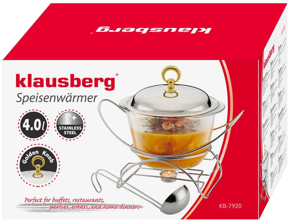 Podgrzewacz Maisto šildytuvas, stiklinis, nerūdijančio plieno, 4 l, Klausberg, kb-7920