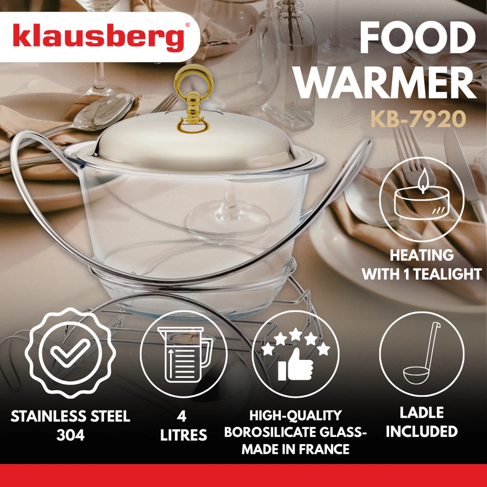 Podgrzewacz Maisto šildytuvas, stiklinis, nerūdijančio plieno, 4 l, Klausberg, kb-7920