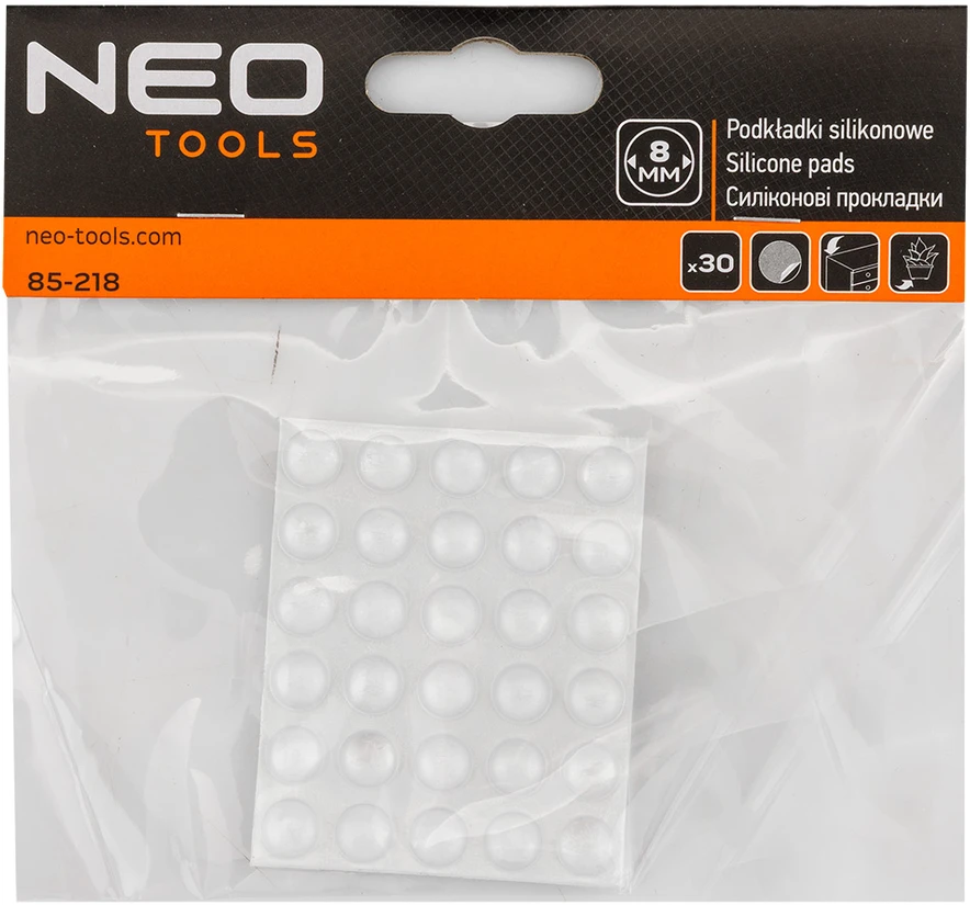 Neo Podkładki Lipnūs silikoniniai įklotai 8 mm, 30 vnt.