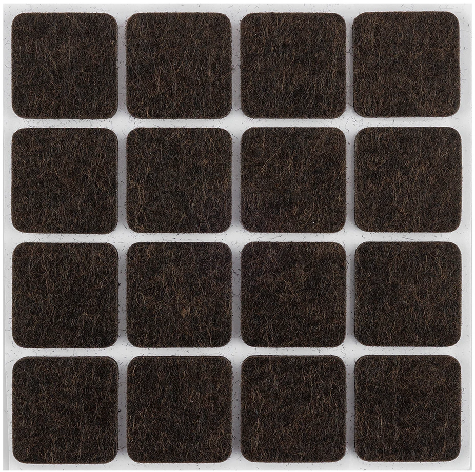 Podkładki Lipnūs veltinio įklotai, tamsiai rudi, 25x25 mm, 16 vnt.