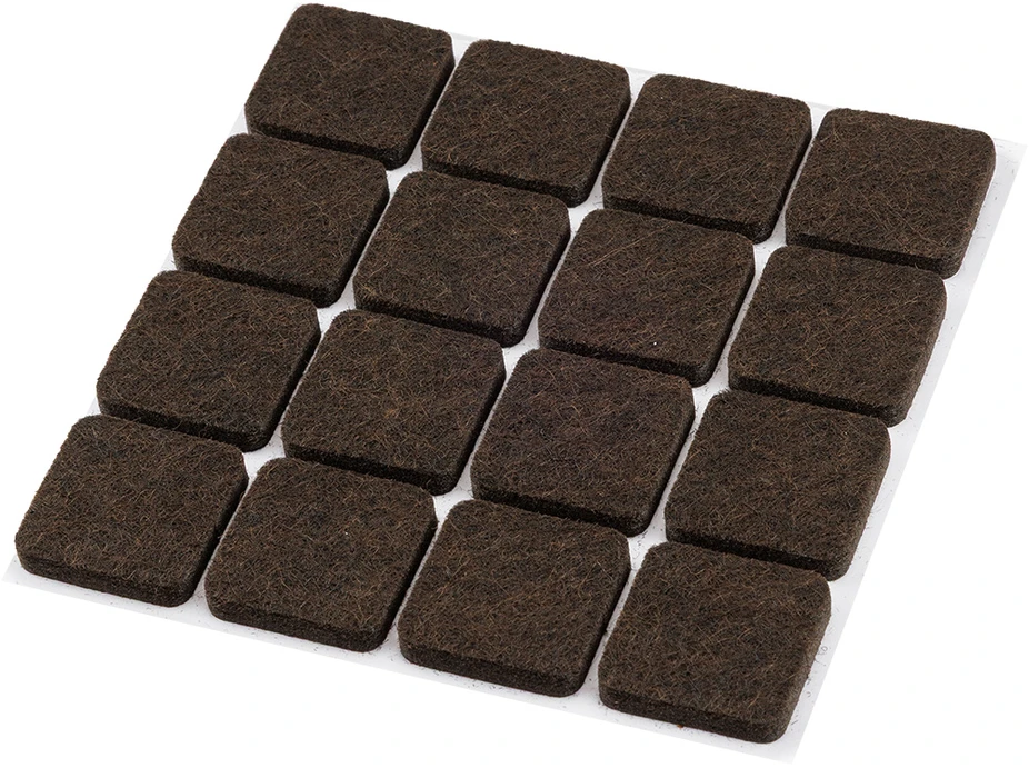Podkładki Lipnūs veltinio įklotai, tamsiai rudi, 25x25 mm, 16 vnt.
