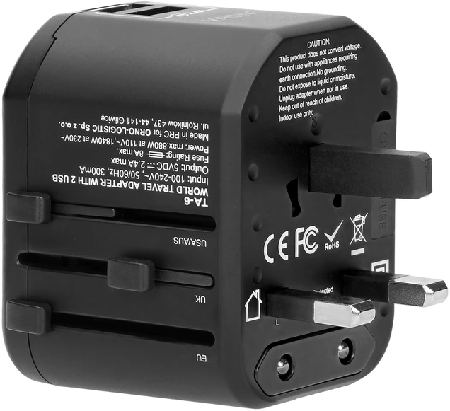 Orno UNIVERSALUS TINKLO ADAPTERIS SU USB MAITINIMO ADAPTERIU TA-6 Virone