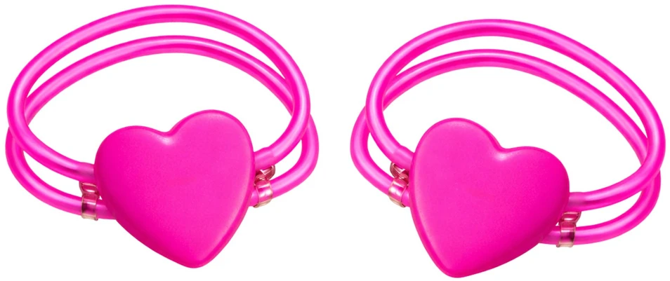 Lean Toys Podwójne Dvigubos širdelės formos apyrankės su fluorescencinėmis neoninėmis juostelėmis
