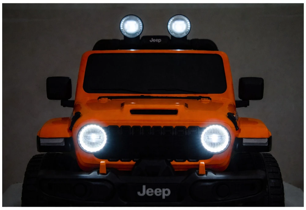 Lean Cars Oranžinis elektrinis automobilis Jeep Rubicon DK-JWR556