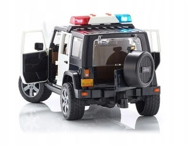 Pojazd Jeep Wrangler Rubicon policijos automobilis su figūrėle