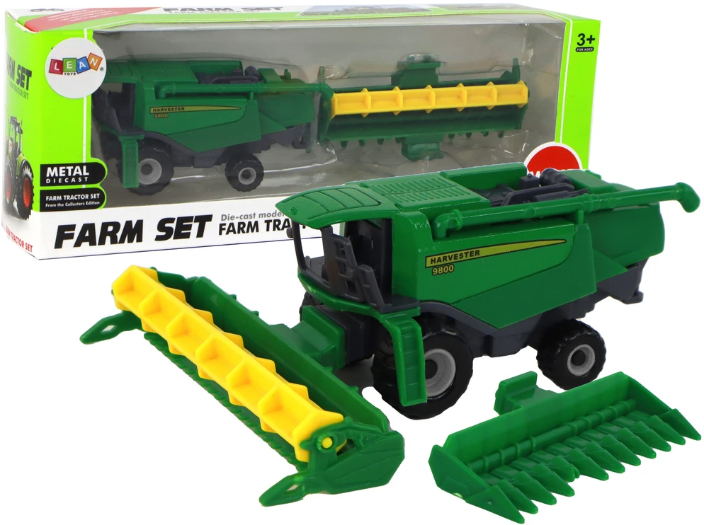 Žaislinis kombainas Lean Toys, žalias