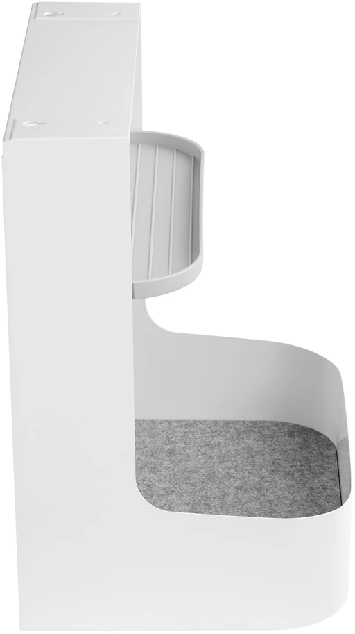Pojemnik „Ergo Office“ po stalu dedamas konteineris / organizatorius su priedų lentyna, baltas, maks. 5kg, ER-442