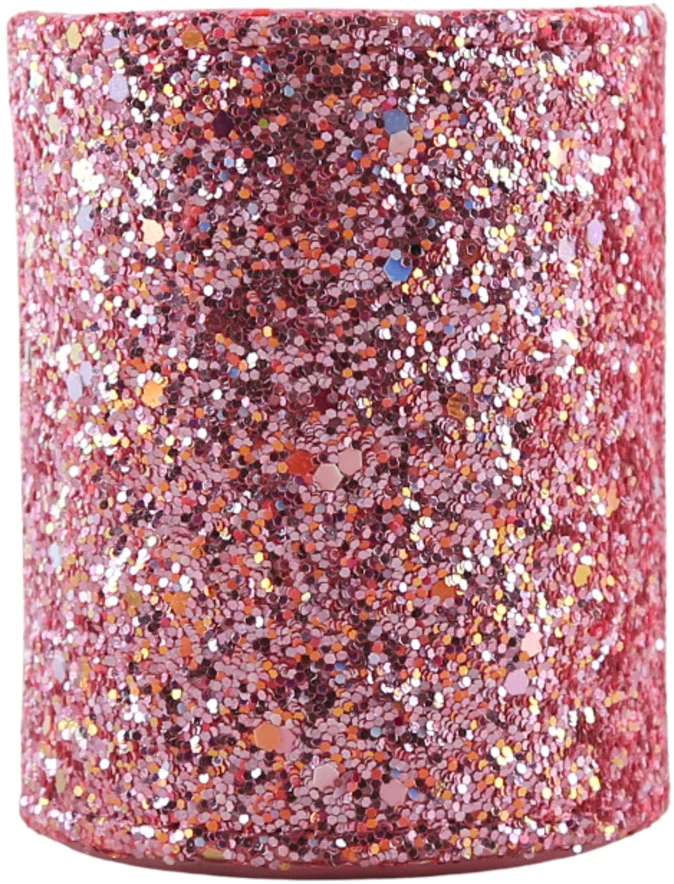 Lean Rožinis blizgus kosmetikos šepetėlių laikiklis 9x7x7 cm
