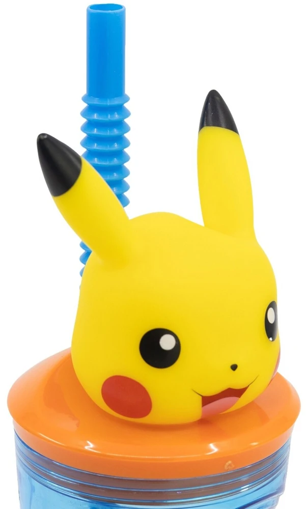 Pokemon 3d puodelis su šiaudeliu, 360 ml.
