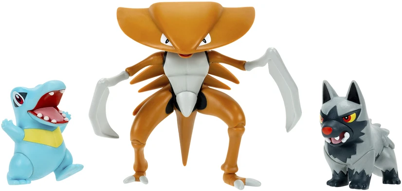Pokémon – kovos figūrėlių rinkinys 3 vnt. Poochyena, Totodile Kabu (PKW4554)
