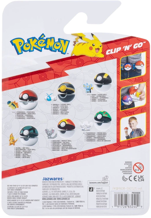 Pokémon - Clip N Go Cyndaquil su Poke kamuoliuku (PKW4608)