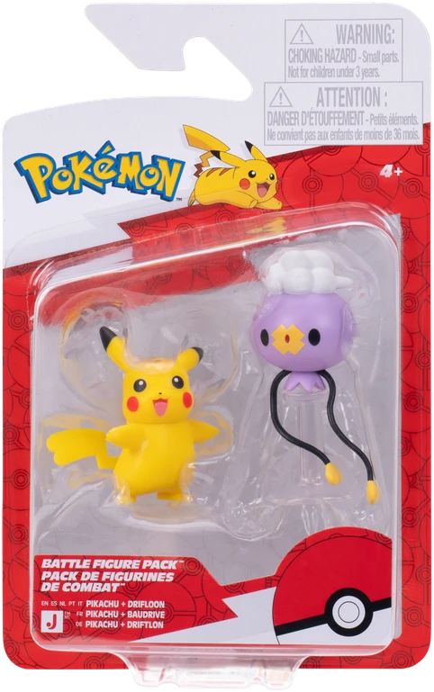 Pokémon - kovos figūrėlė Drifloon ir Pikachu (PKW4531)