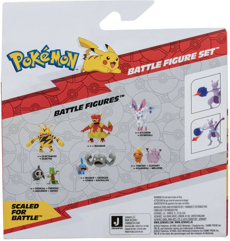 Pokémon - kovos figūrėlių rinkinys, 2 vnt. - Mewtwo ir Mew (PKW2941)