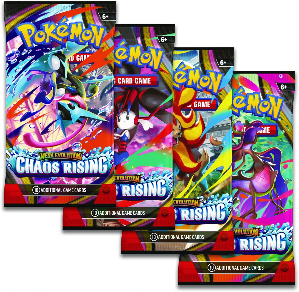 Prekybos Kortelių Booster Box - Pokémon TCG Mega Evolution Chaos Rising Booster Box 36 Pakuočių, 360 Kortelių, Daugiaspalvis