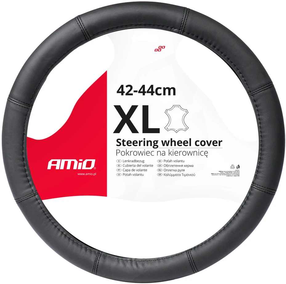 Amio Automobilio vairo užvalkalas 41-43 cm, natūrali oda, SWC-48-XL