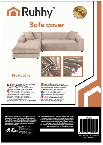 Ruhhy 26031 smėlio spalvos sofos užvalkalas 145-185 cm