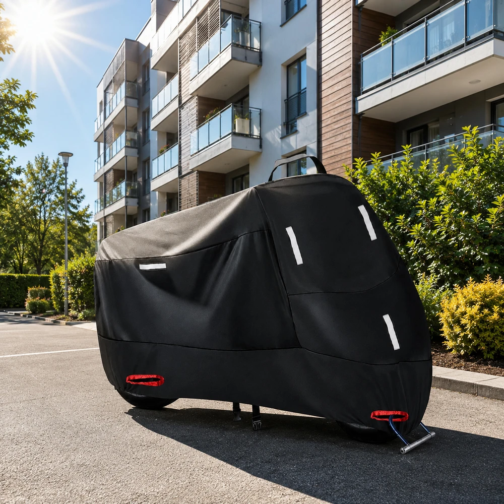 Pokrowiec- XXXL uždangalas motoroleriui, motociklui, vandeniui atsparus, universalus, 265x105x125