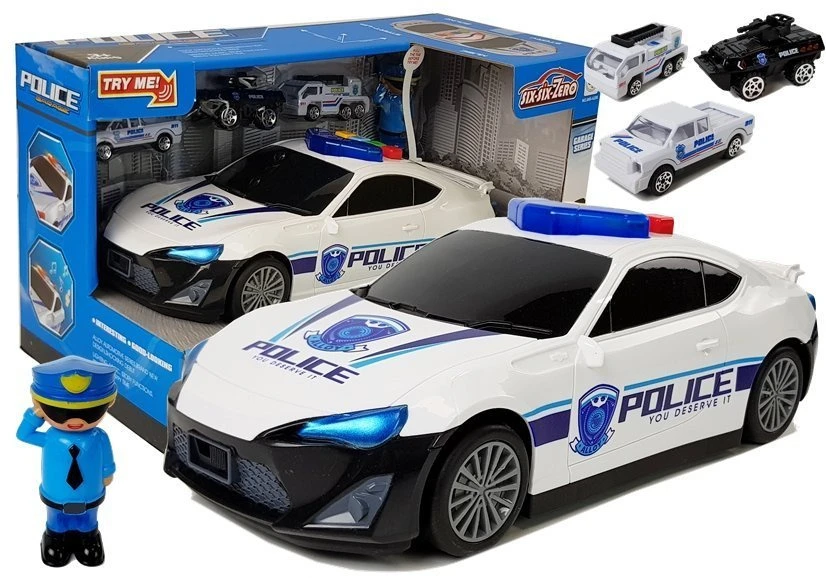 Lean Toys Automobilis su policininko figūrėlė 2in1