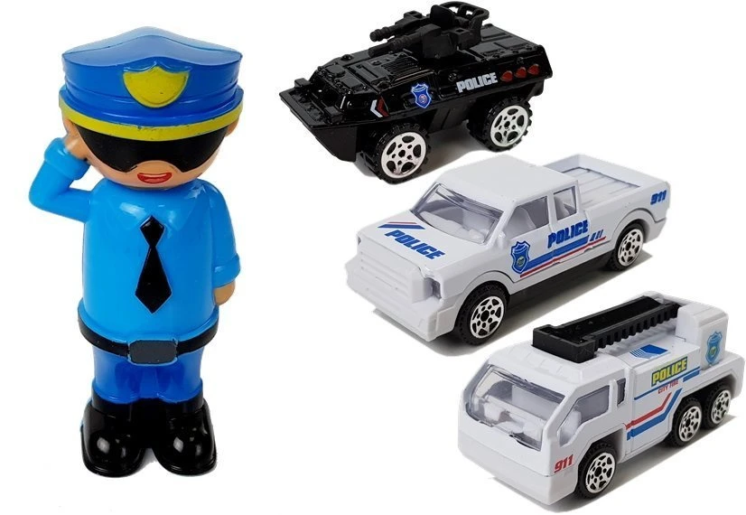 Lean Toys Automobilis su policininko figūrėlė 2in1